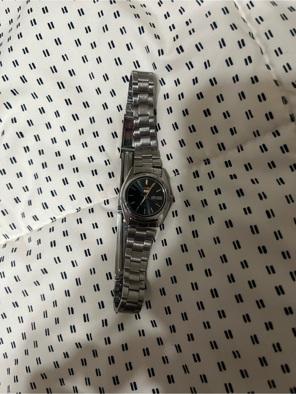SEIKO 5 Steel Men's Wristwatch with navy blue Dial - Picture 4 of 4